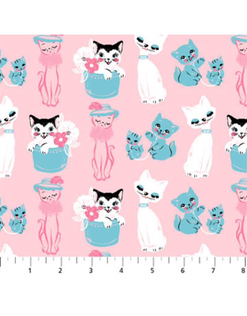 Thrift Shop  Vintage Cats Pink  90761-21