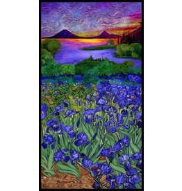 Timeless Treasure Iris Landscape Panel CD2330