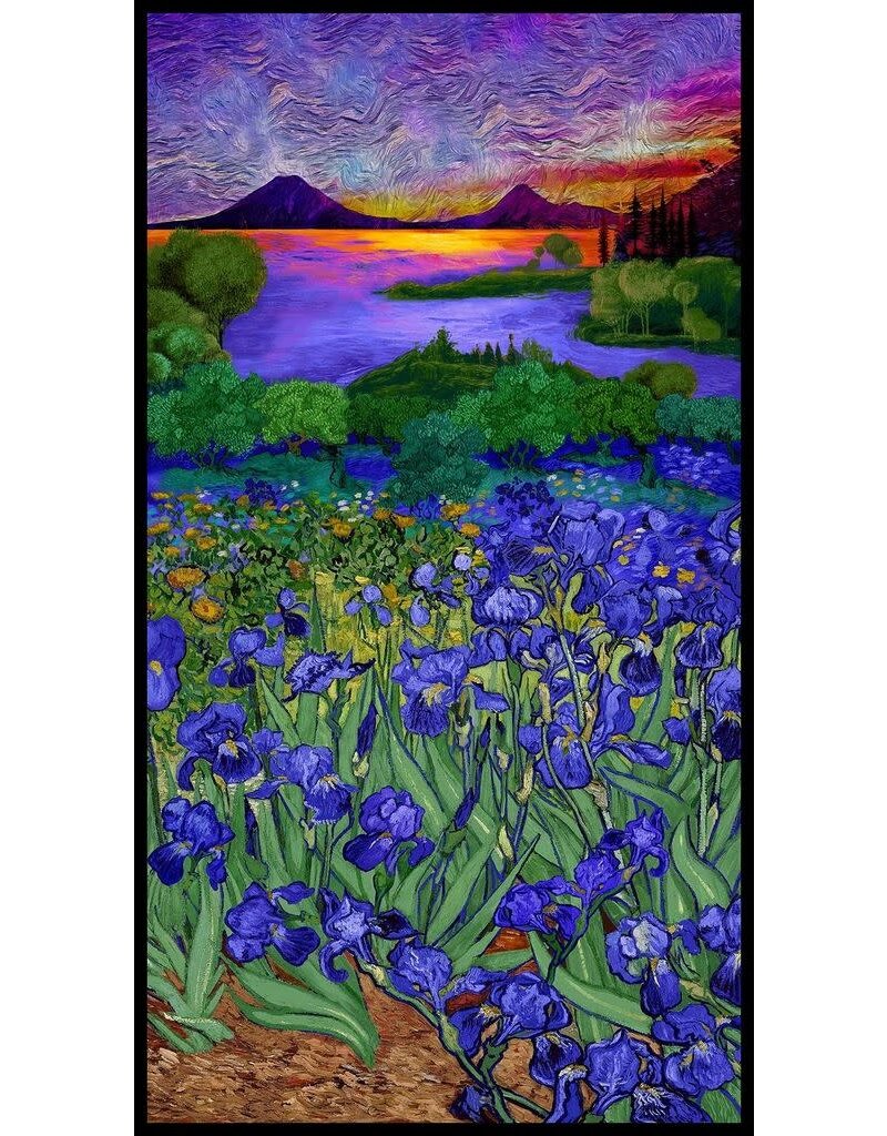 Timeless Treasure Iris Landscape Panel CD2330