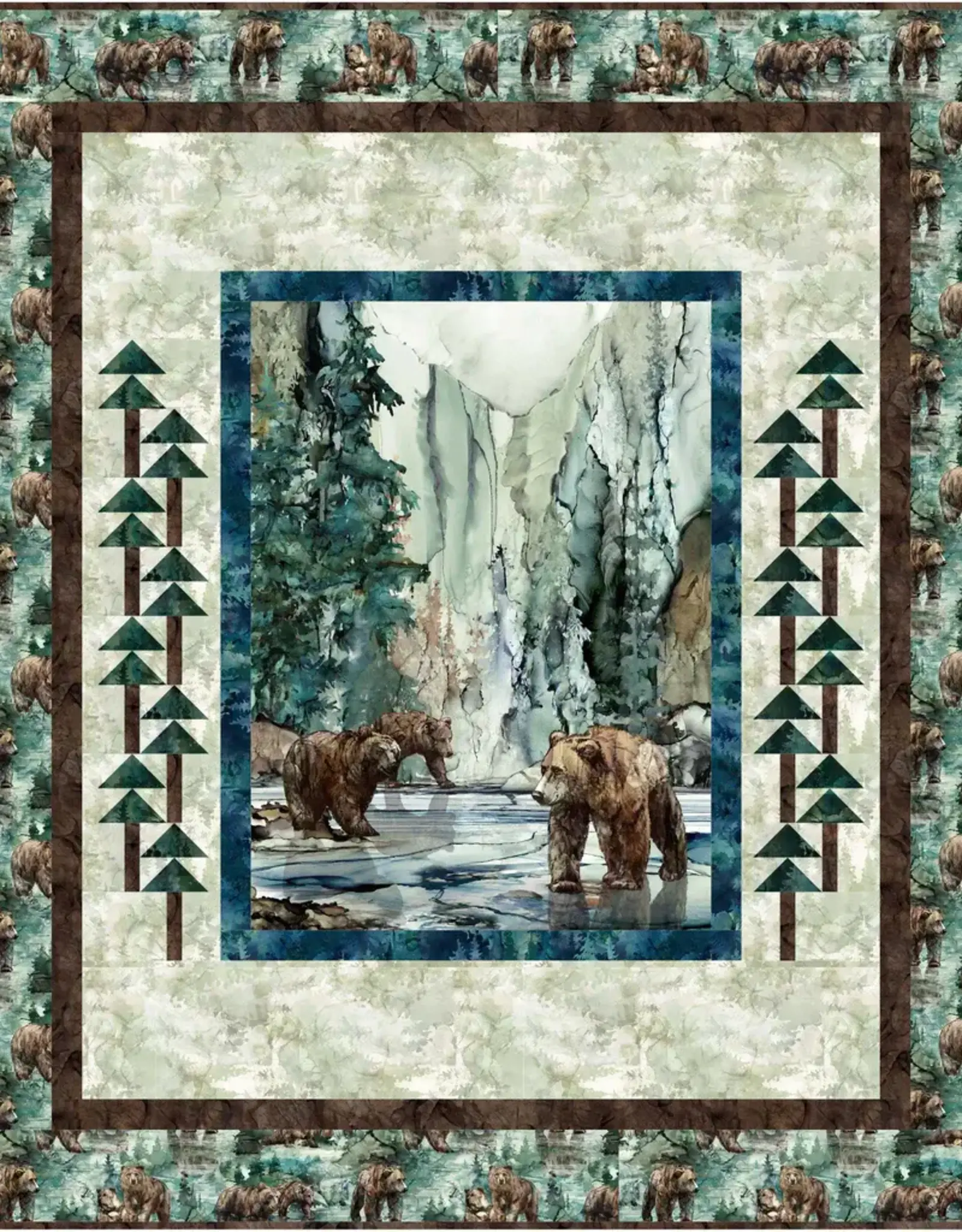 Northcott Parallel Forest Quilt Kit 68" x 79"