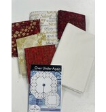 Over under Again Tree Skirt (rounded) Gold/Red Quilt Kit