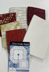 Over under Again Tree Skirt (rounded) Gold/Red Quilt Kit