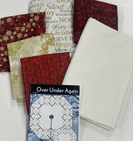 Over under Again Tree Skirt (rounded) Gold/Red Quilt Kit