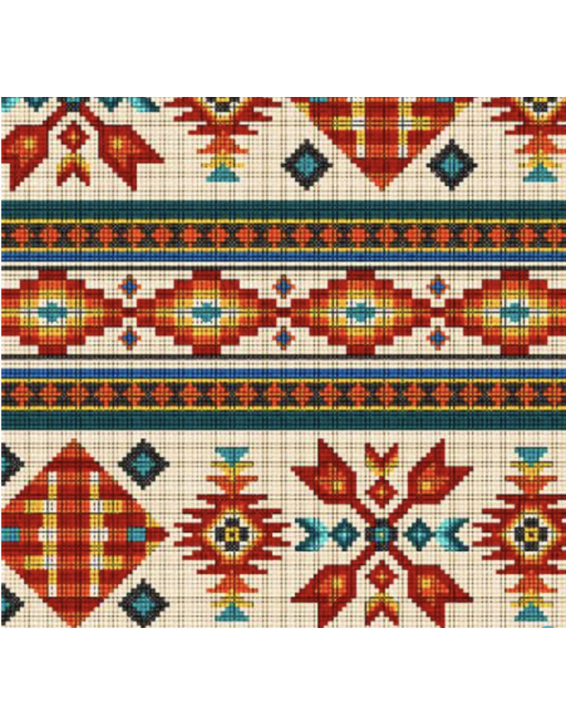 Elisabeth's Studio Beaded Stripe- Cream  450E