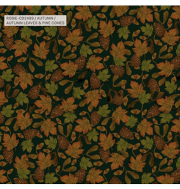 Timeless Treasure Nightfall-AUTUMN LEAVES & PINE CONES CD2489