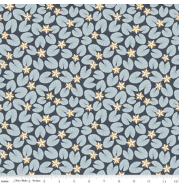 Little Swan Water Lilies - Navy C13743