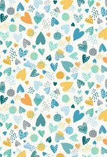 Andover Fabrics In the Jungle Blue Hearts  2607-B