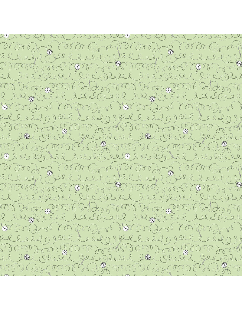 Northcott My Happy Place -Doodle Stitches Green  25608-74