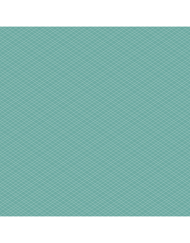 Northcott My Happy Place - Diagonal Check Turquoise  25610-66