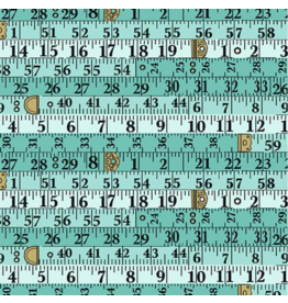 Makower Fabrics Sewing Room Tape Measure Blue - MK2507