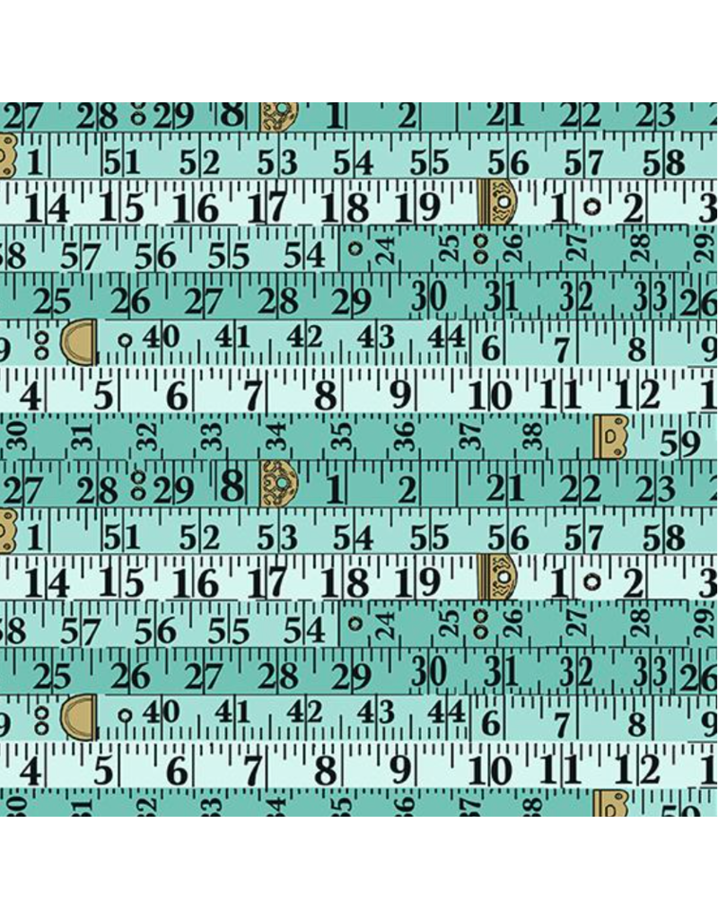 Makower Fabrics Sewing Room Tape Measure Blue - MK2507