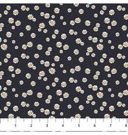 Northcott Bee Croft Daisies Charcoal 26678-97
