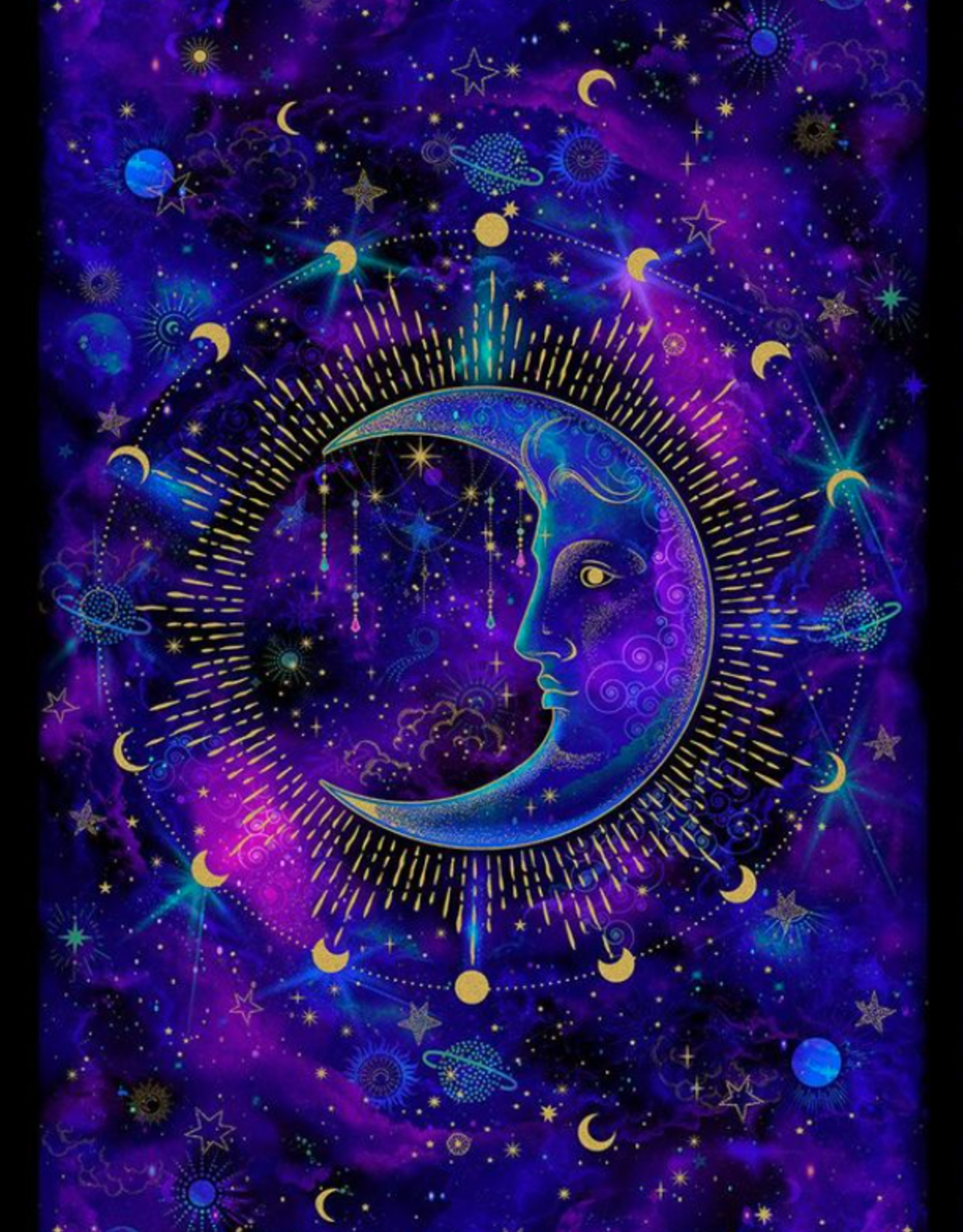 Timeless Treasure Cosmos Tapestry Moon PANEL CM2540