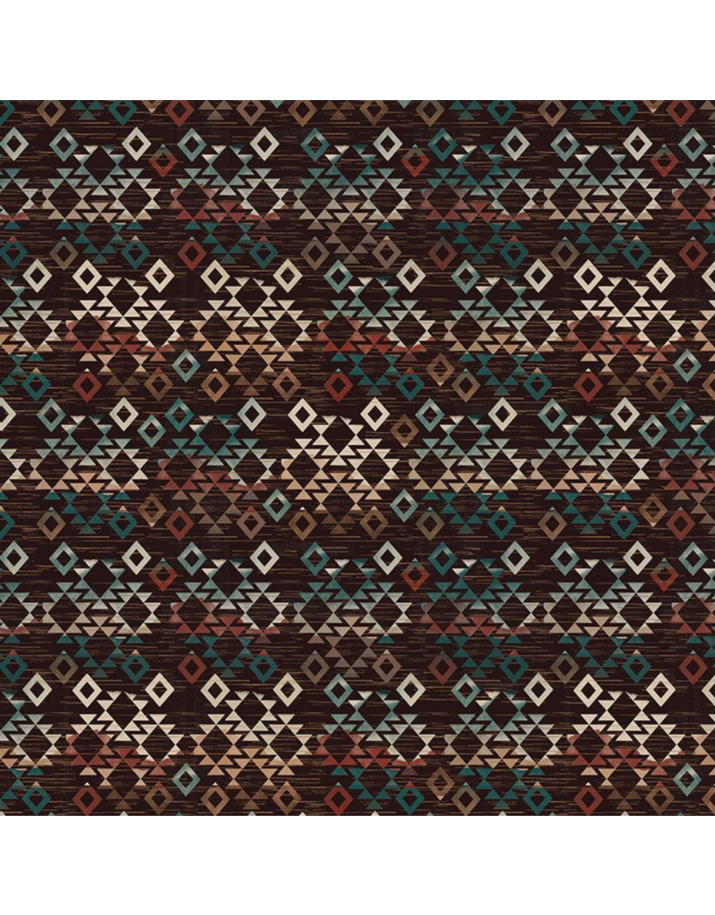 Timeless Treasure Great Outdoors Geo Stripe Brown Wide Backing  CD1701