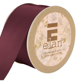 Elan Wine Double Face Satin Ribbon 36mm