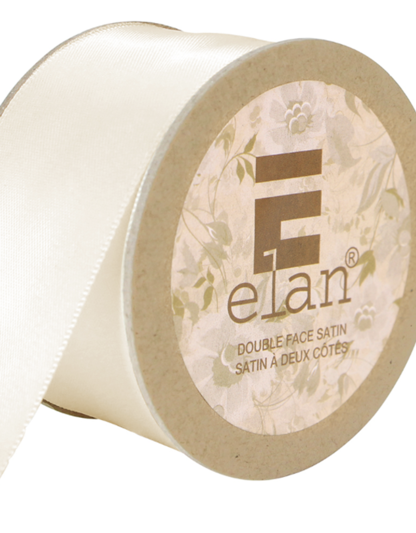 Elan Ecru Double Face Satin Ribbon 36mm