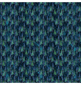 Full Moon -- Trees Teal