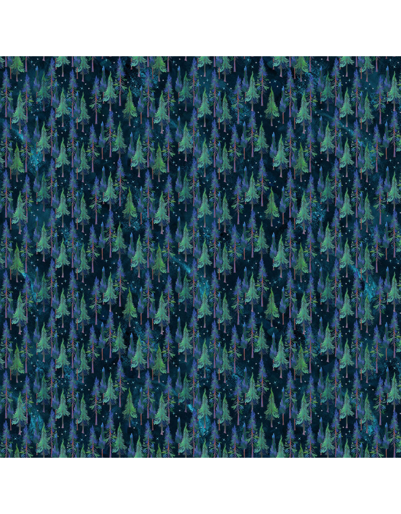 Full Moon -- Trees Teal