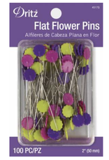 Dritz Flat Flower Pins Assorted 2in 100ct