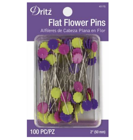 Dritz Flat Flower Pins Assorted 2in 100ct
