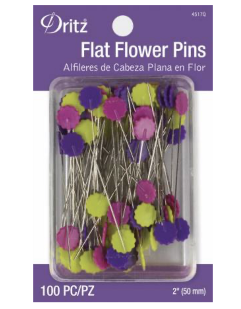 Dritz Flat Flower Pins Assorted 2in 100ct