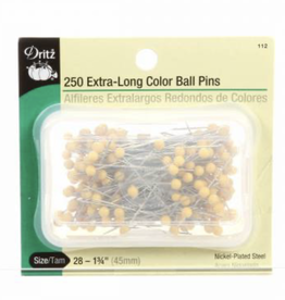 Dritz Extra Long Yellow Ball Head Pin--Size 28
