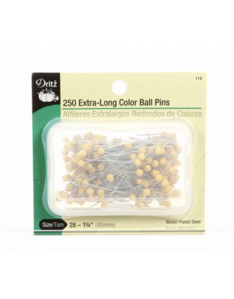 Dritz Extra Long Yellow Ball Head Pin--Size 28