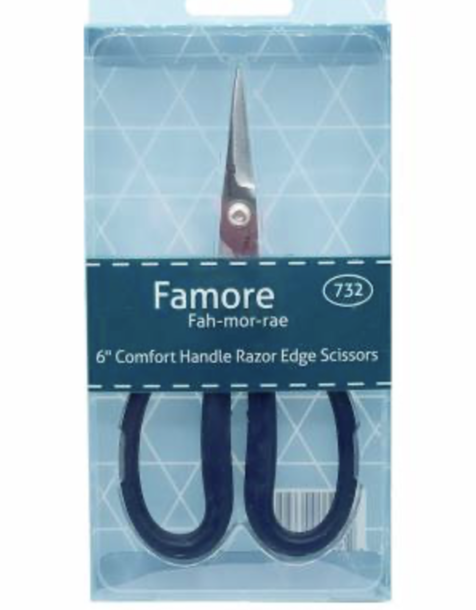 Famore Cutlery Very Sharp Scissor with Large Blue Comfort Handles 6-1/4in
