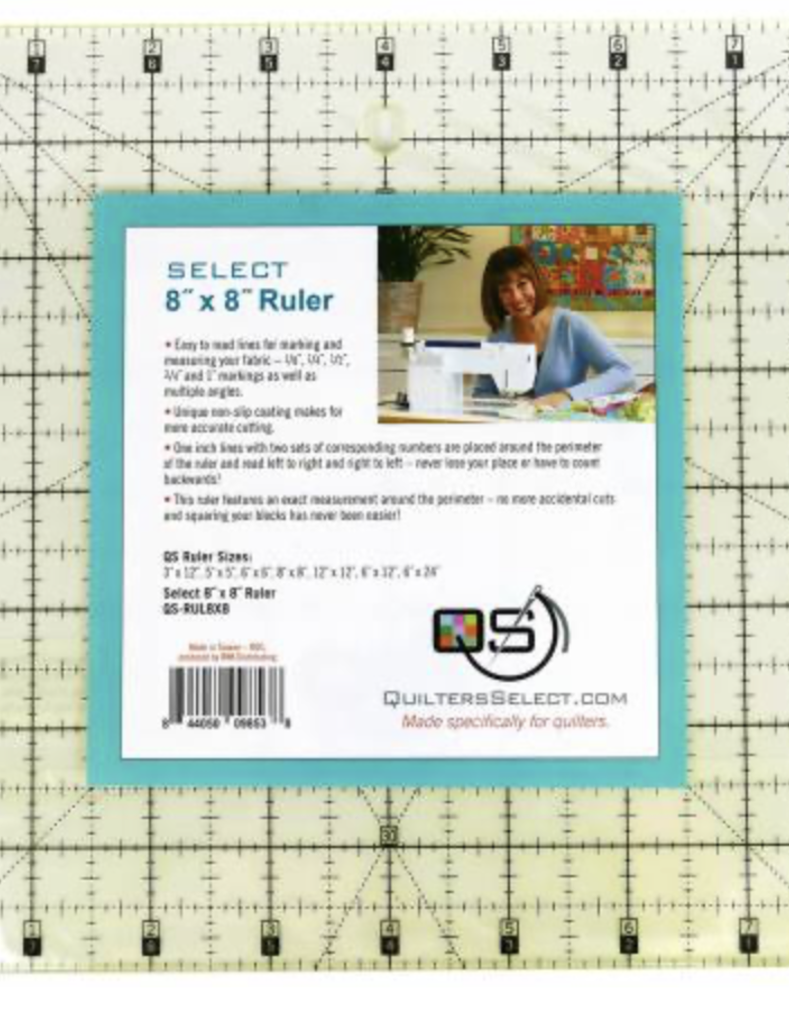 Quilters Select Quilters Select Non-Slip Ruler 8" x 8"