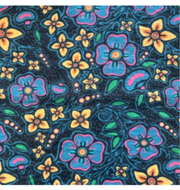 Ojibway Florals Flannel by Jackie Traverse  Black