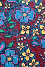 Ojibway Florals  Flannel by Jackie Traverse- Burgundy