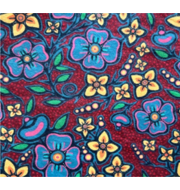 Ojibway Florals  Flannel by Jackie Traverse- Burgundy