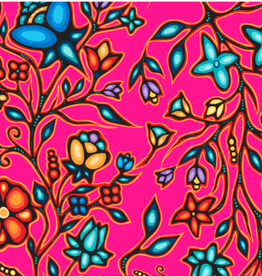Ojibway Florals by Jackie Traverse-Fuschia  JT-OF02-FUCH