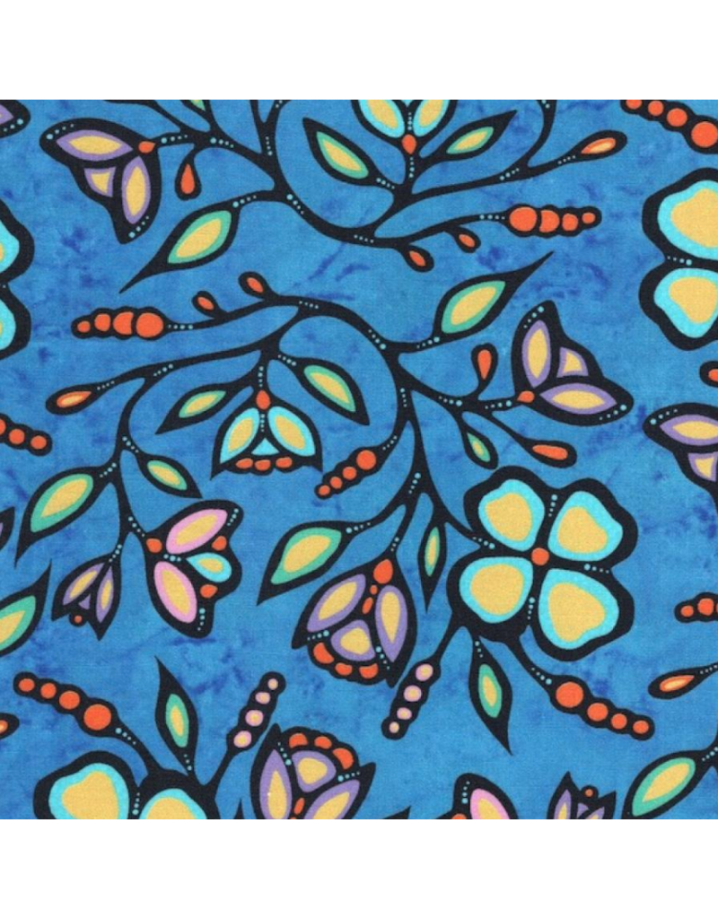 Ojibway Florals by Jackie Traverse-Blue  JT-OF03-BLUE