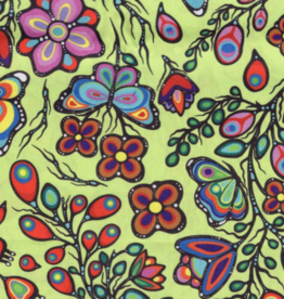Ojibway Florals by Jackie Traverse-Lime  JT-OF05-LIME