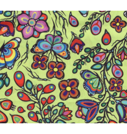 Ojibway Florals by Jackie Traverse-Lime  JT-OF05-LIME