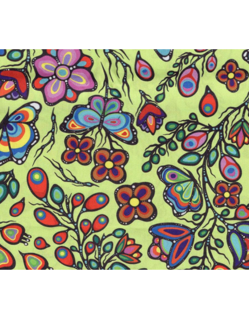 Ojibway Florals by Jackie Traverse-Lime  JT-OF05-LIME
