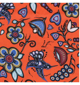 Ojibway Florals by Jackie Traverse-Orange  JT-OF06-ORNG