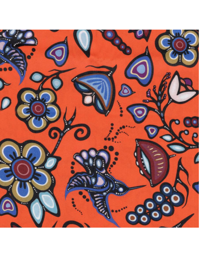 Ojibway Florals by Jackie Traverse-Orange  JT-OF06-ORNG