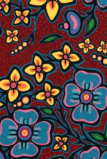 Ojibway Florals by Jackie Traverse -Burgundy  JT-OF01-BURG