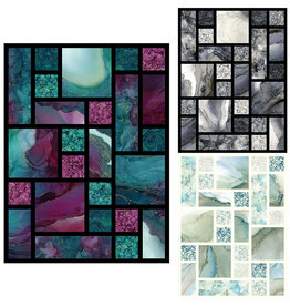 Northcott Midas Tiles Quilt Kit -Royal Plum  37" x 49" (Backing not included)