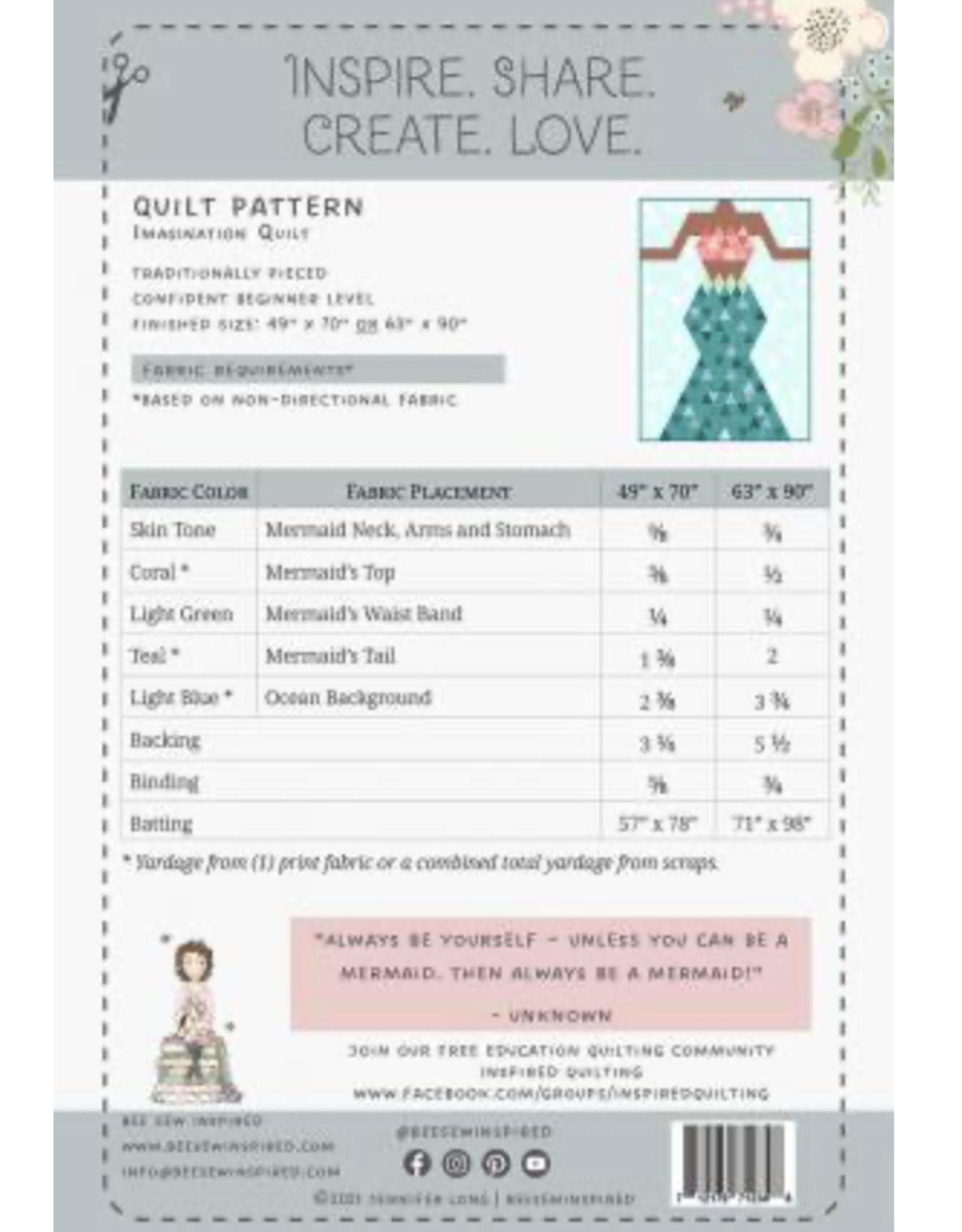 Sew a Story Be a Mermaid - Quilt Pattern