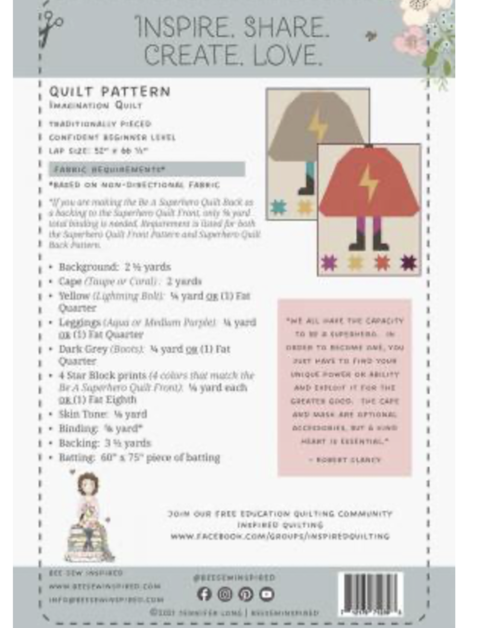 Sew a Story Be A Superhero - Be Bold - Quilt Pattern