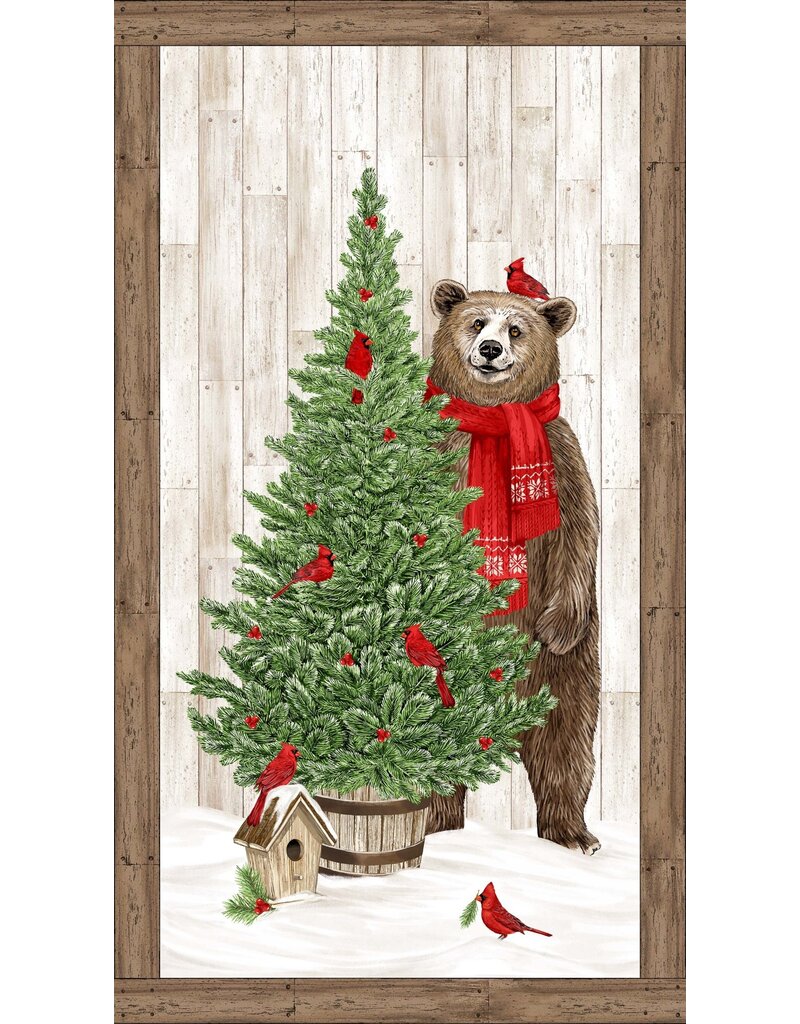 Northcott Beary Merry Christmas Panel     27056-10