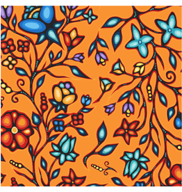 Ojibway Florals by Jackie Traverse-Orange JT-OF02-ORNG