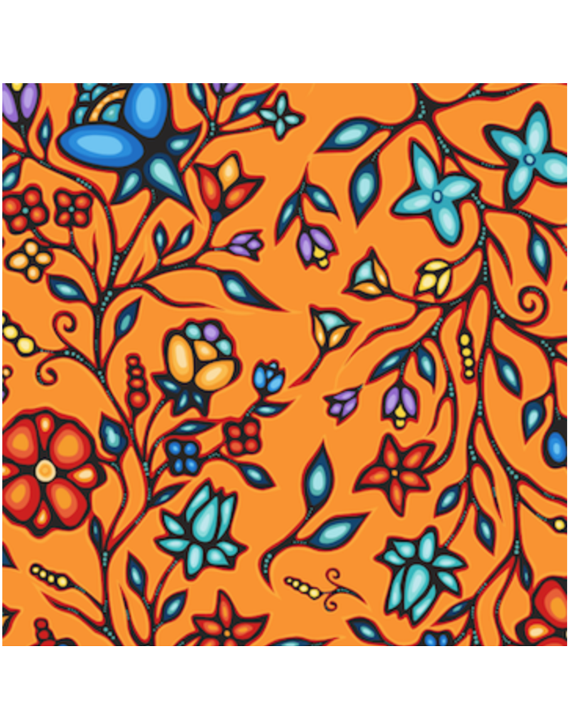 Ojibway Florals by Jackie Traverse-Orange JT-OF02-ORNG