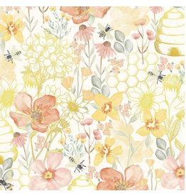 Timeless Treasures Large Bee Hive Garden Floral CD3041