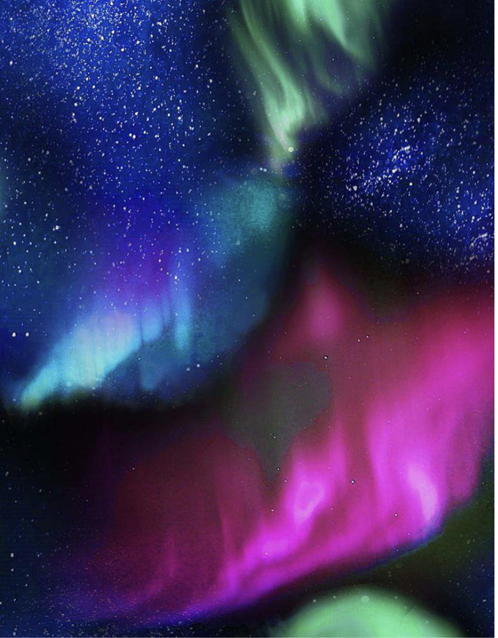 Timeless Treasures Winter Light Aurora Sky C6792