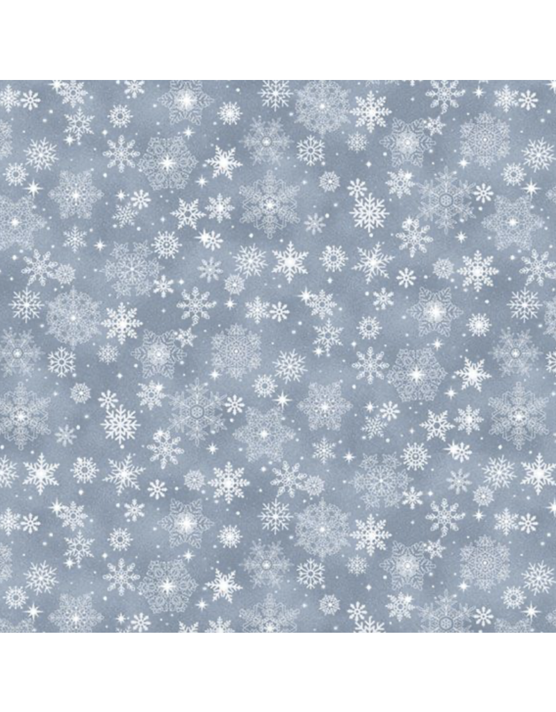 Marcus Fabrics Bentley's Snowflakes -- Small Snowflakes Blue