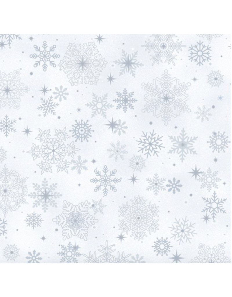 Marcus Fabrics Bentley's Snowflakes --Big Snowflakes Blue
